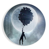 Full Moon Glass Wall Art.